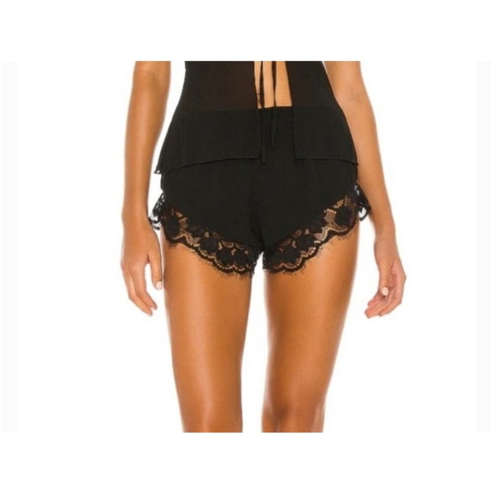 Majorelle -  Lace Trim Sleep Shorts in Black - Picture 4 of 4
